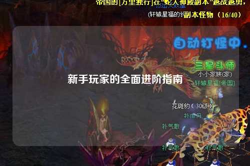 新手玩家的全面進(jìn)階指南