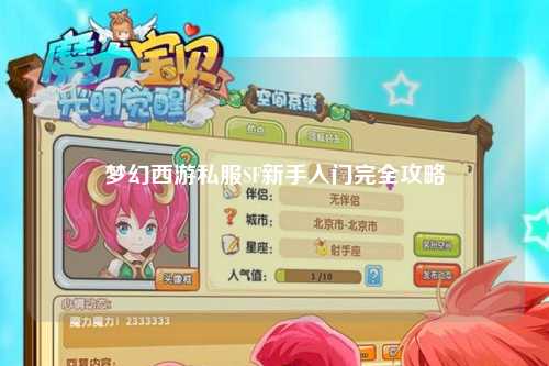 夢(mèng)幻西游私服SF新手入門完全攻略